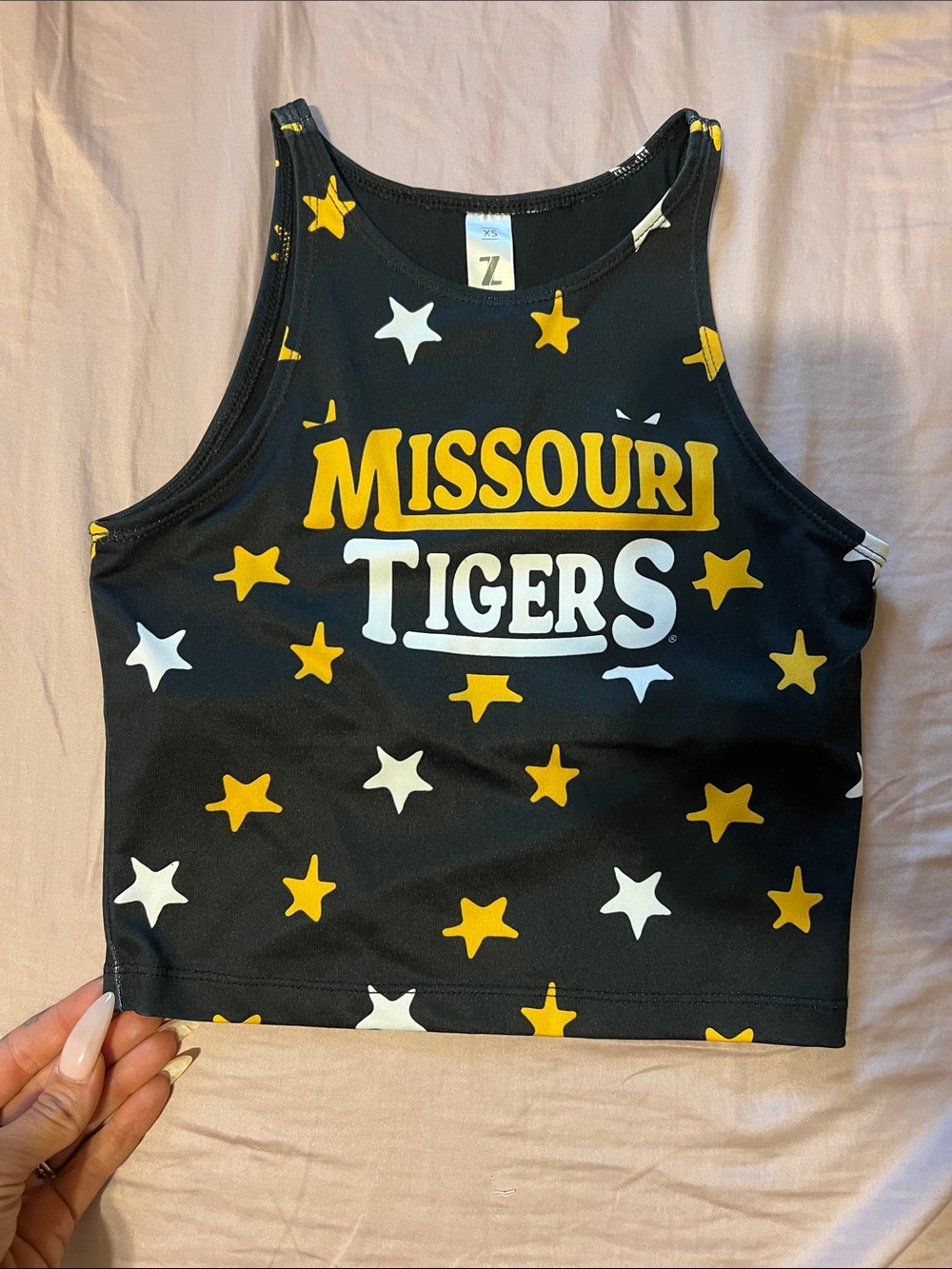 Missouri Tigers Black & Gold Star Crop Top - Women's